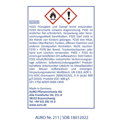 AURO Schellack-Klarlack glänzend - Nr. 211 - 750 ml