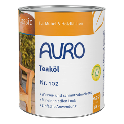 AURO Gartenmöbelöl Classic Nr. 102-81 Teak - 0,75 Liter