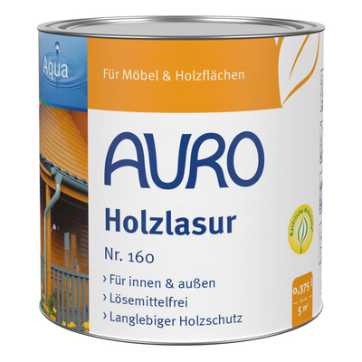 AURO Holzlasur Aqua Nr. 160-18 Eiche hell - 0,375 Liter