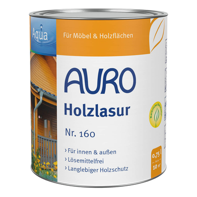 AURO Holzlasur, Aqua, Ultramarin-Blau - Nr. 160-55 - 750 ml
