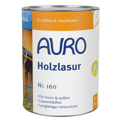 AURO Holzlasur Aqua Nr. 160-15 Ocker-Gelb - 2,5 Liter