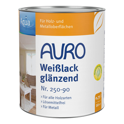 AURO Buntlack, glänzend, Weißlack, Aqua - Nr. 250-90 - 0,75 Liter