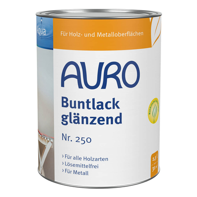AURO Buntlack Aqua glänzend Nr. 250-99 Schwarz - 2,5 Liter