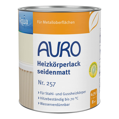 AURO Heizkörperlack, seidenmatt, weiß - Nr. 257 - 0,75 Liter