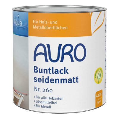 AURO Buntlack, seidenmatt, Schwarz - Nr. 260-99 - 0,375 Liter
