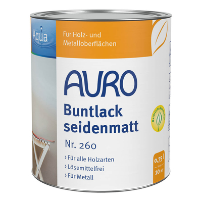 AURO Buntlack, seidenmatt, Grün - Nr. 260-65 - 0,75 Liter