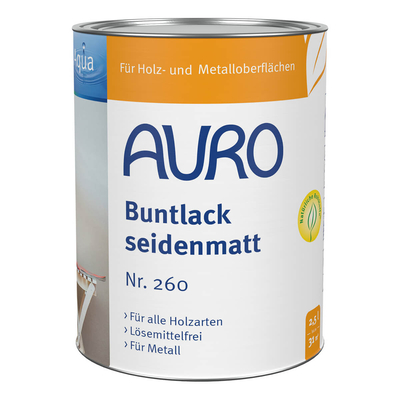 AURO Buntlack, seidenmatt, Grün - Nr. 260-65 - 2,5 Liter
