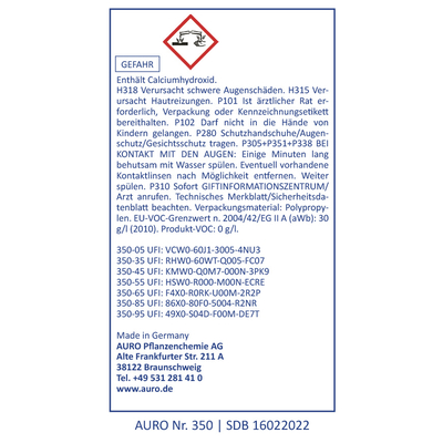 AURO Kalk-Buntfarbe Nr. 350-05 Gelb - 500 ml