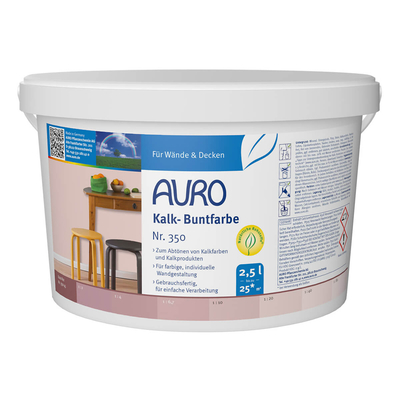AURO Kalk-Buntfarbe, Oxid-Rot - Nr. 350-45 - 2,5 Liter