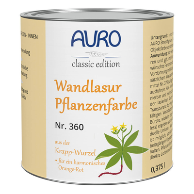 AURO Wandlasur-Pflanzenfarbe Nr. 360-29 Reseda-Krapp-Orange - 375 ml
