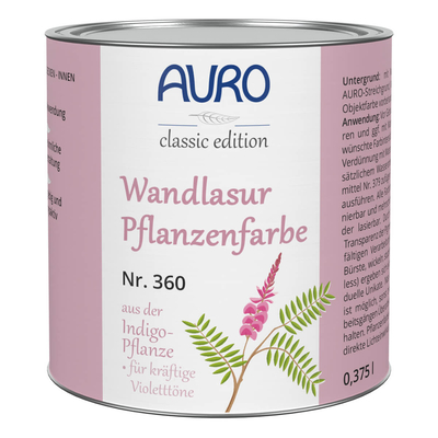 AURO Wandlasur-Pflanzenfarbe, Indigo-Rotviolett - Nr. 360-41 - 0,375 Liter