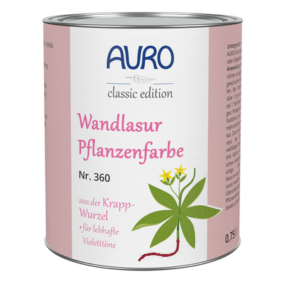 AURO Wandlasur-Pflanzenfarbe, Krapp-Rot (Blauton) - Nr. 360-38 - 750 ml