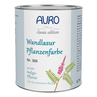 AURO Wandlasur-Pflanzenfarbe, Indigo-Blau - Nr. 360-51 - 0,75 Liter