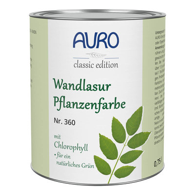 AURO Wandlasur-Pflanzenfarbe, Blattgrün - Nr. 360-61 - 0,75 Liter
