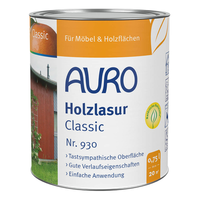 AURO Holzlasur, Classic, Ocker-Gelb - Nr. 930-01 - 0,75 Liter