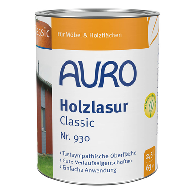 AURO Holzlasur Classic Nr. 930-01 Ocker-Gelb - 2,5 Liter