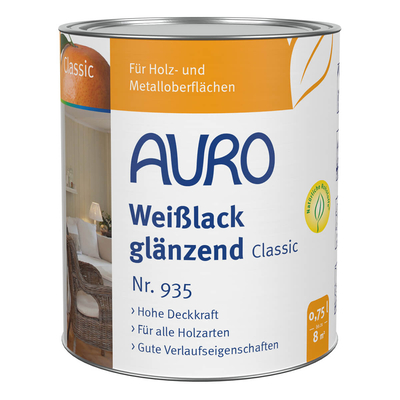 AURO Weißlack, glänzend, Classic - Nr. 935 - 0,75 Liter