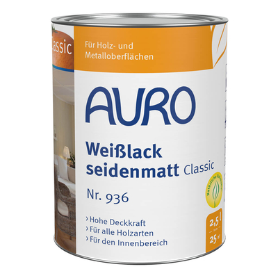 AURO Weißlack, seidenmatt, Classic - Nr. 936 - 2,5 Liter