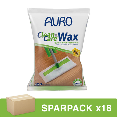 AURO Clean & Care Wax Feuchte Holzbodentücher Nr. 680 - 18er Pack
